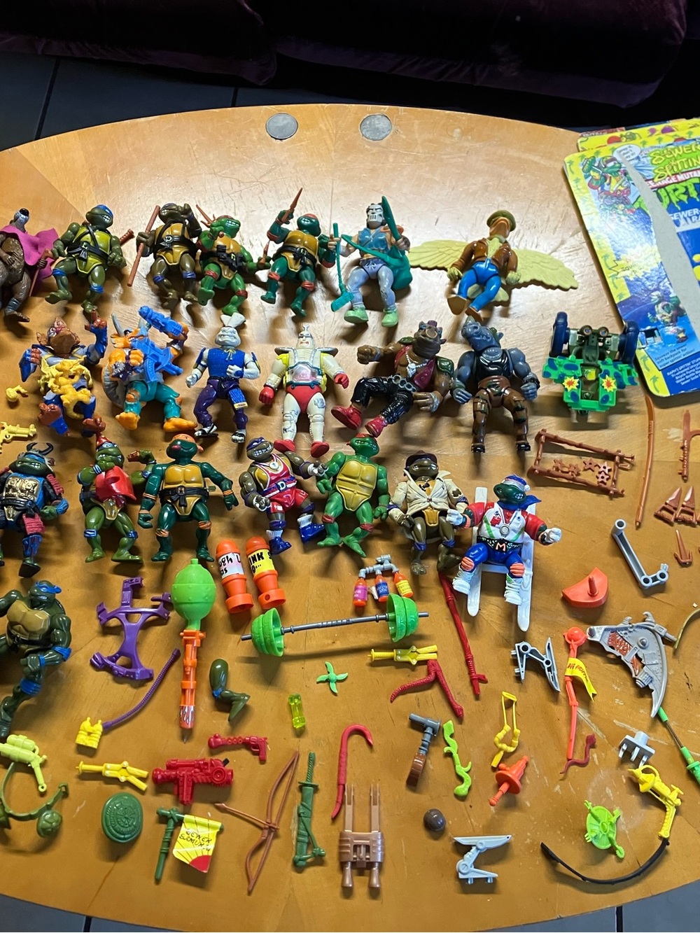 Vintage 80s/90s TMNT Ninja Turtles 28 Piece Toy Lot W/ Cards